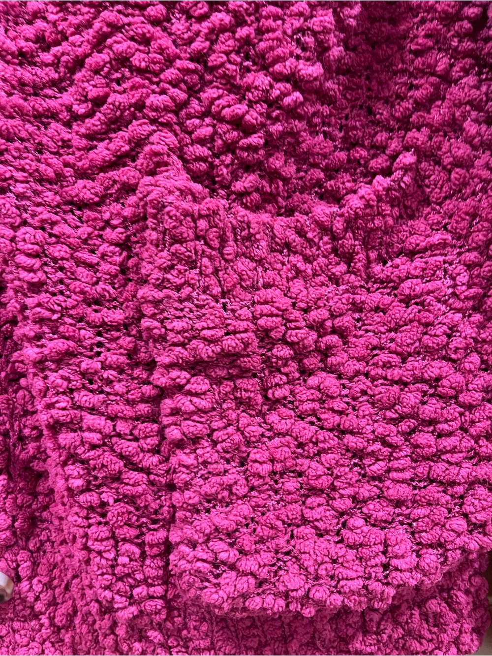 Zenana Outfitters Raspberry Popcorn Knit Button-Front Cardigan - Picture 3 of 5